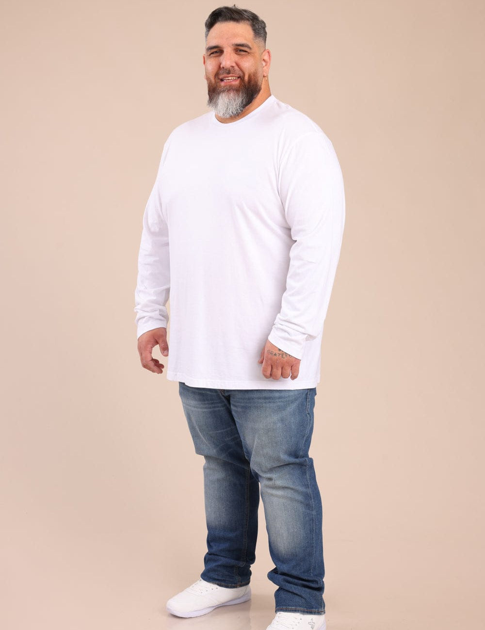 FOX פלאס גברים חולצה חולצת בייסיק צווארון עגול | PLUS SIZE חולצת בייסיק צווארון עגול | PLUS SIZE