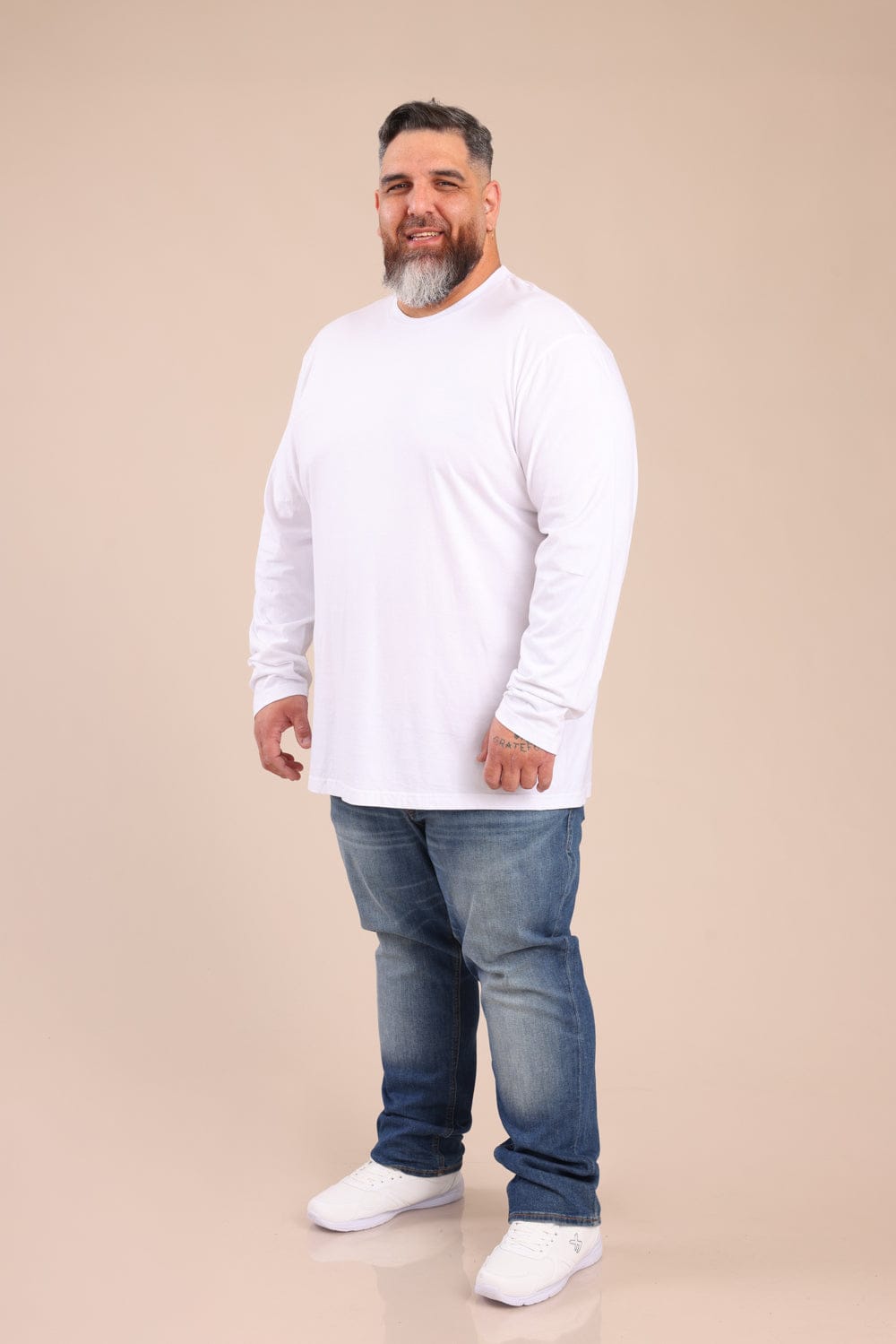 FOX פלאס גברים חולצה חולצת בייסיק צווארון עגול | PLUS SIZE חולצת בייסיק צווארון עגול | PLUS SIZE