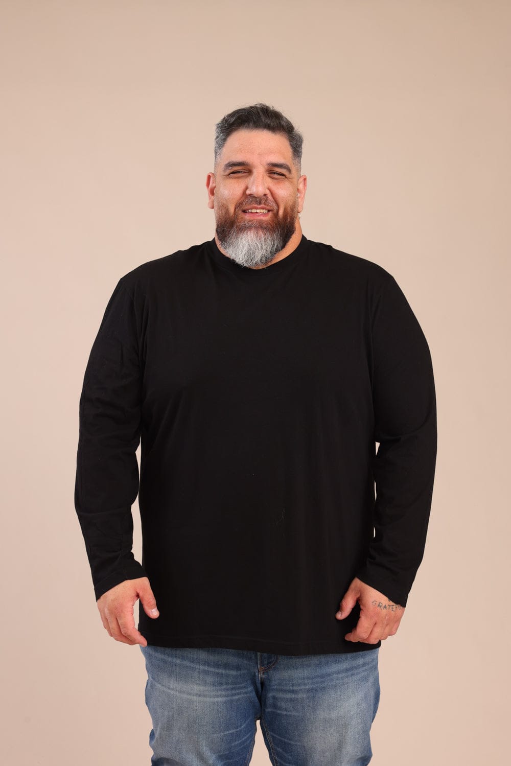 FOX פלאס גברים חולצה חולצת בייסיק צווארון עגול | PLUS SIZE חולצת בייסיק צווארון עגול | PLUS SIZE