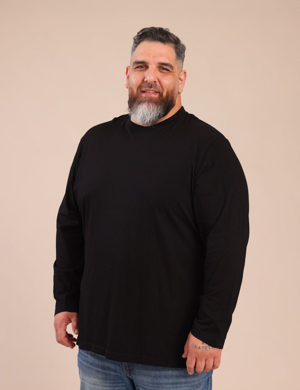 FOX פלאס גברים חולצה חולצת בייסיק צווארון עגול | PLUS SIZE חולצת בייסיק צווארון עגול | PLUS SIZE