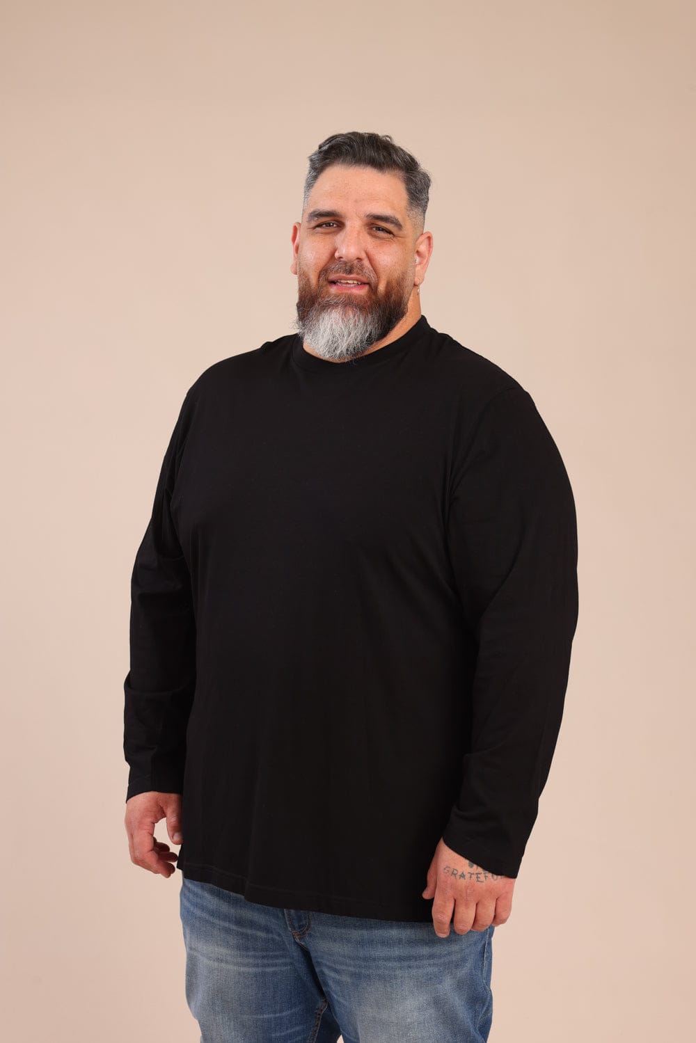 FOX פלאס גברים חולצה חולצת בייסיק צווארון עגול | PLUS SIZE חולצת בייסיק צווארון עגול | PLUS SIZE