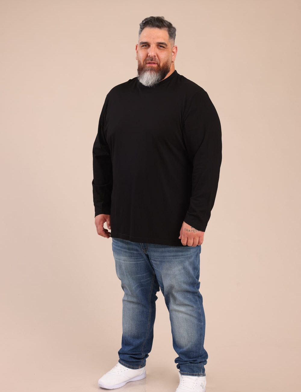 FOX פלאס גברים חולצה חולצת בייסיק צווארון עגול | PLUS SIZE חולצת בייסיק צווארון עגול | PLUS SIZE