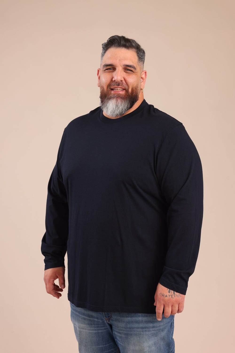 FOX פלאס גברים חולצה חולצת בייסיק צווארון עגול | PLUS SIZE חולצת בייסיק צווארון עגול | PLUS SIZE