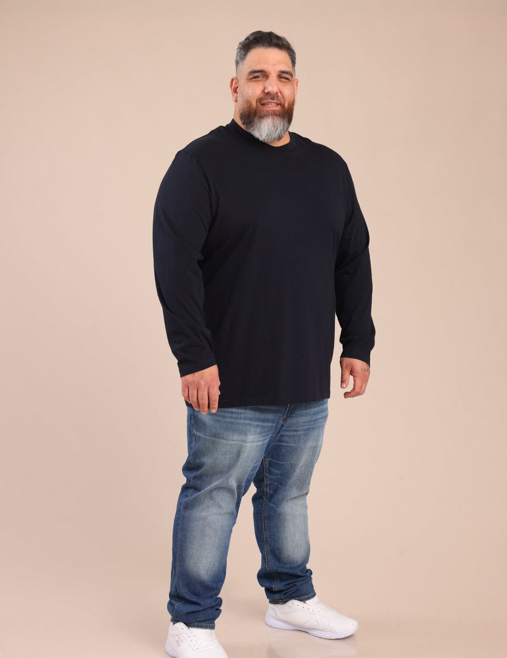 FOX פלאס גברים חולצה חולצת בייסיק צווארון עגול | PLUS SIZE חולצת בייסיק צווארון עגול | PLUS SIZE