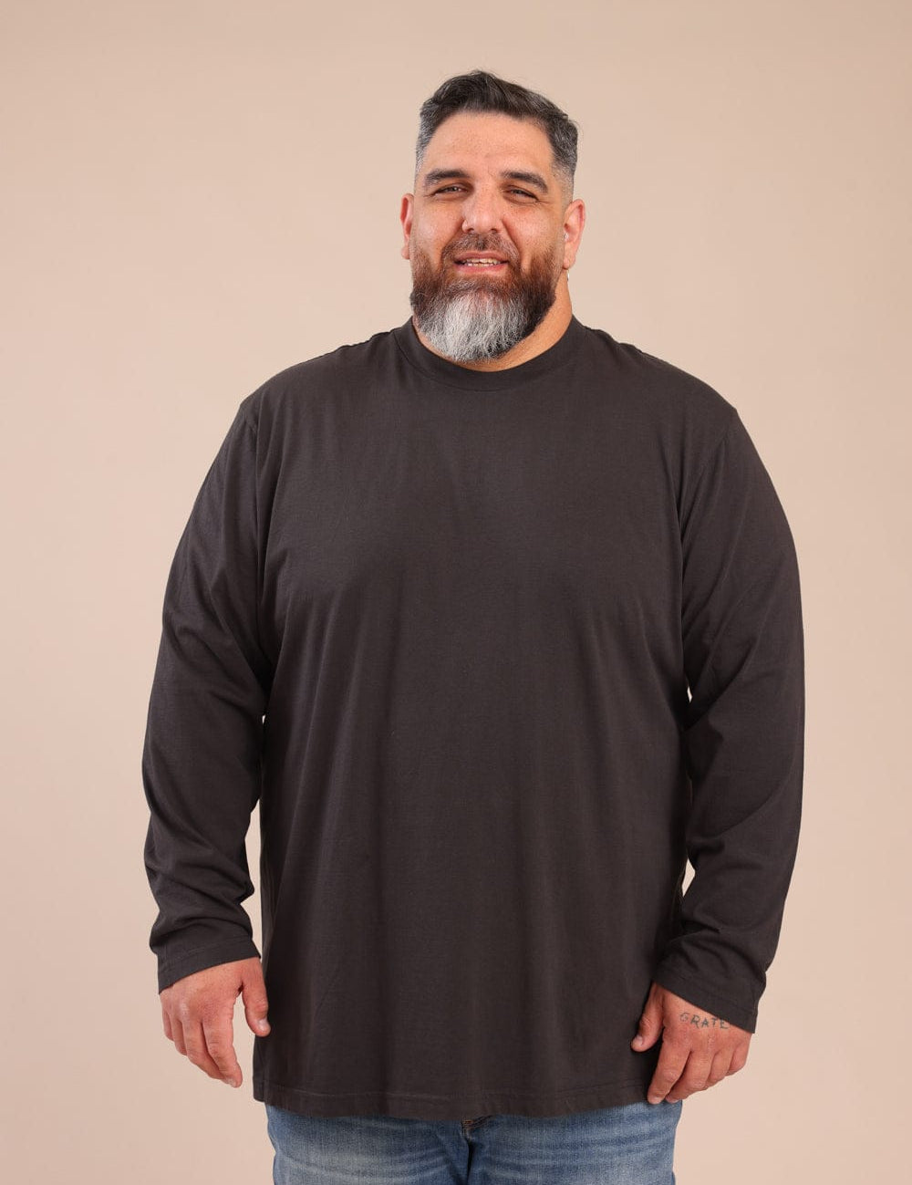 FOX פלאס גברים חולצה חולצת בייסיק צווארון עגול | PLUS SIZE חולצת בייסיק צווארון עגול | PLUS SIZE