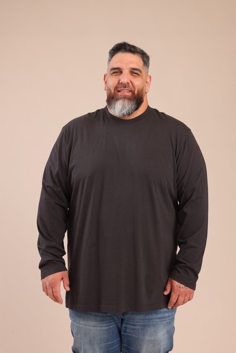 FOX פלאס גברים חולצה חולצת בייסיק צווארון עגול | PLUS SIZE חולצת בייסיק צווארון עגול | PLUS SIZE