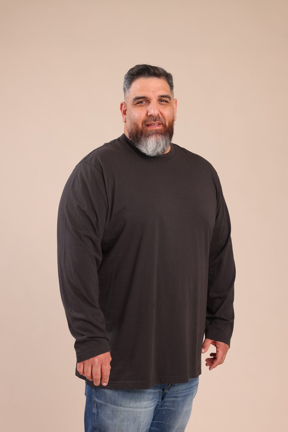 FOX פלאס גברים חולצה חולצת בייסיק צווארון עגול | PLUS SIZE חולצת בייסיק צווארון עגול | PLUS SIZE