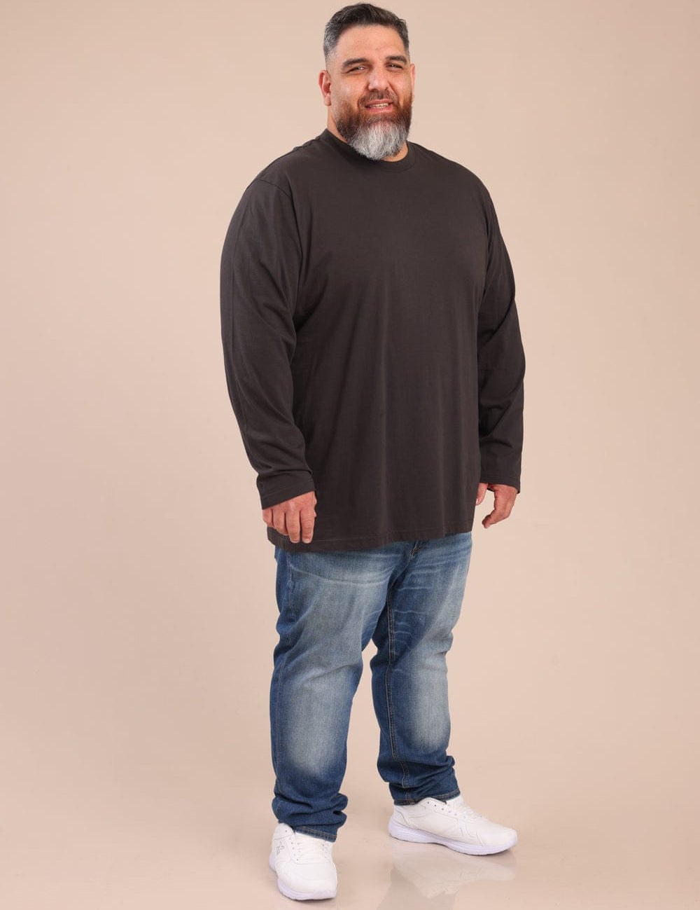 FOX פלאס גברים חולצה חולצת בייסיק צווארון עגול | PLUS SIZE חולצת בייסיק צווארון עגול | PLUS SIZE