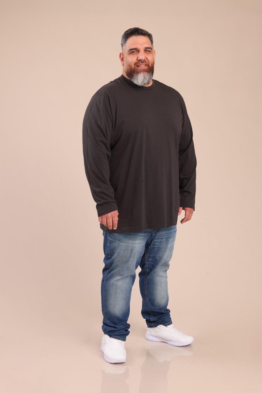 FOX פלאס גברים חולצה חולצת בייסיק צווארון עגול | PLUS SIZE חולצת בייסיק צווארון עגול | PLUS SIZE