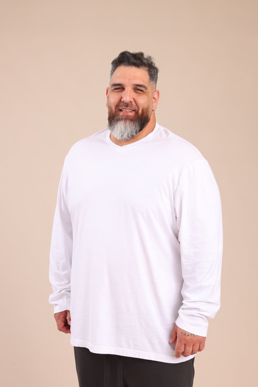 FOX פלאס גברים חולצה חולצת בייסיק צווארון PLUS SIZE | V חולצת בייסיק צווארון PLUS SIZE | V