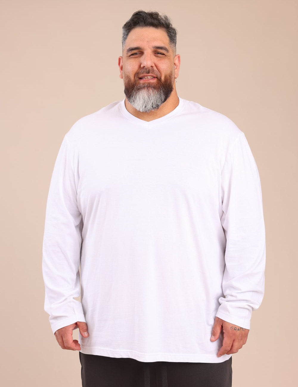 FOX פלאס גברים חולצה חולצת בייסיק צווארון PLUS SIZE | V חולצת בייסיק צווארון PLUS SIZE | V