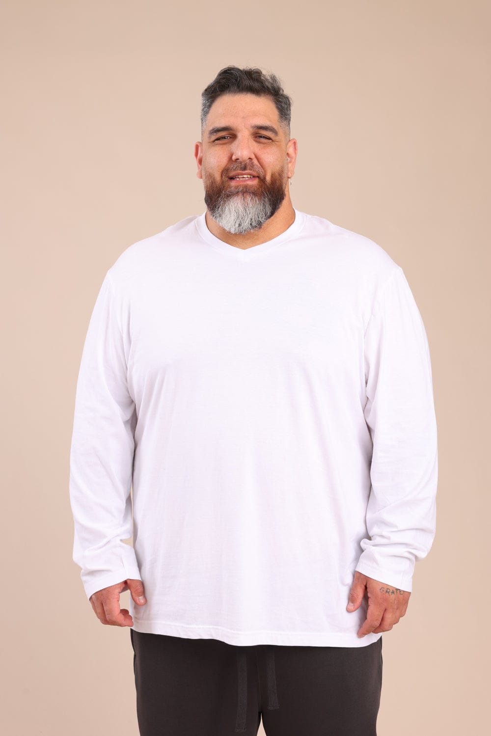 FOX פלאס גברים חולצה חולצת בייסיק צווארון PLUS SIZE | V חולצת בייסיק צווארון PLUS SIZE | V