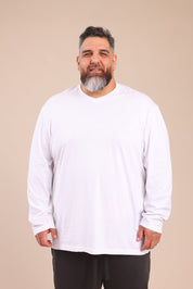 FOX פלאס גברים חולצה חולצת בייסיק צווארון PLUS SIZE | V חולצת בייסיק צווארון PLUS SIZE | V