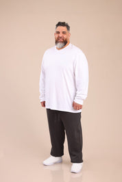 FOX פלאס גברים חולצה חולצת בייסיק צווארון PLUS SIZE | V חולצת בייסיק צווארון PLUS SIZE | V