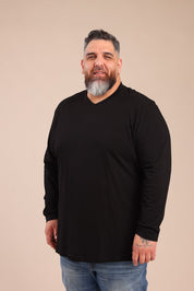 FOX פלאס גברים חולצה חולצת בייסיק צווארון PLUS SIZE | V חולצת בייסיק צווארון PLUS SIZE | V