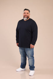 FOX פלאס גברים חולצה חולצת בייסיק צווארון PLUS SIZE | V חולצת בייסיק צווארון PLUS SIZE | V