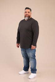 FOX פלאס גברים חולצה חולצת בייסיק צווארון PLUS SIZE | V חולצת בייסיק צווארון PLUS SIZE | V