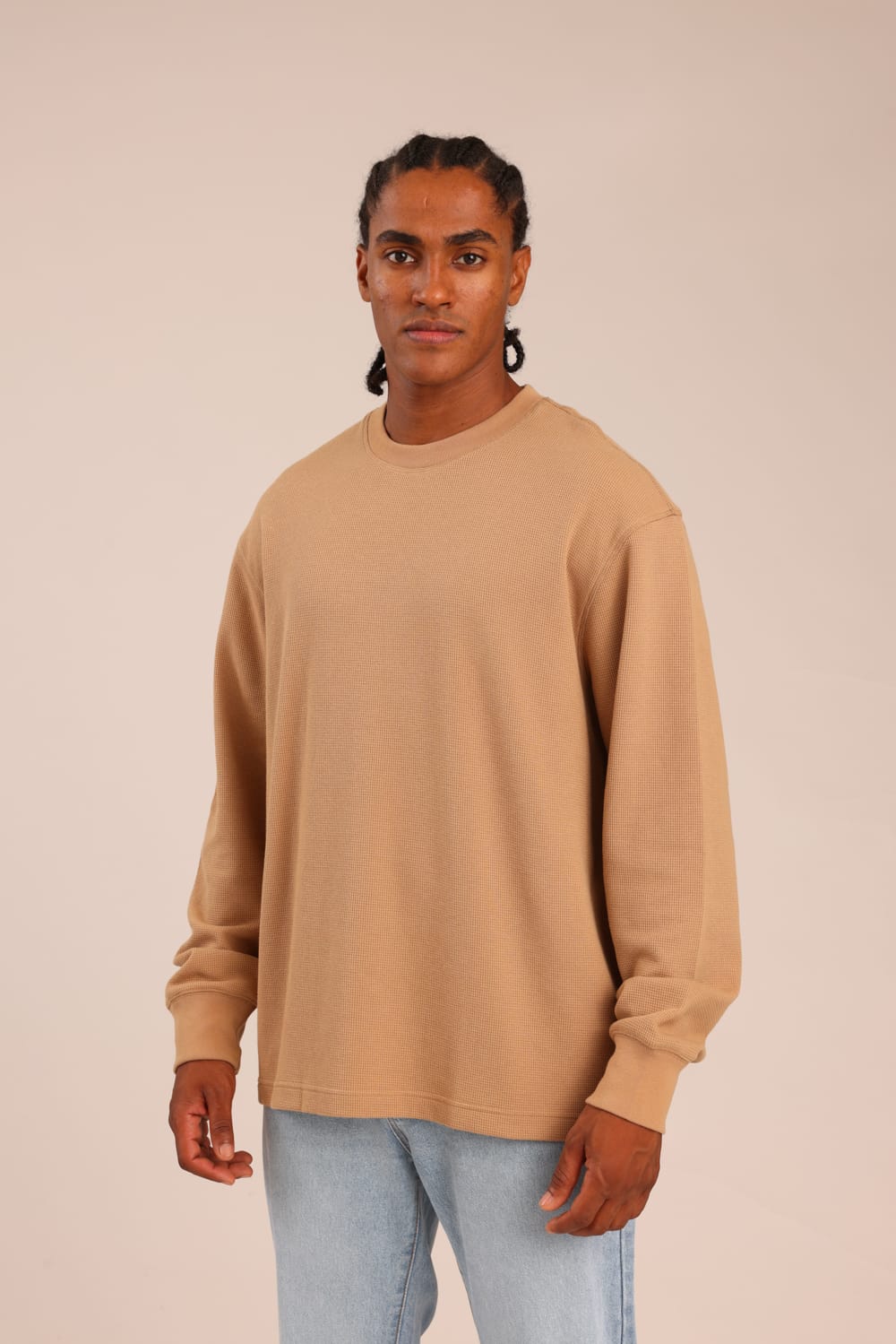 FOX גברים חולצה ארוכה חולצה חלקה חולצה חלקה