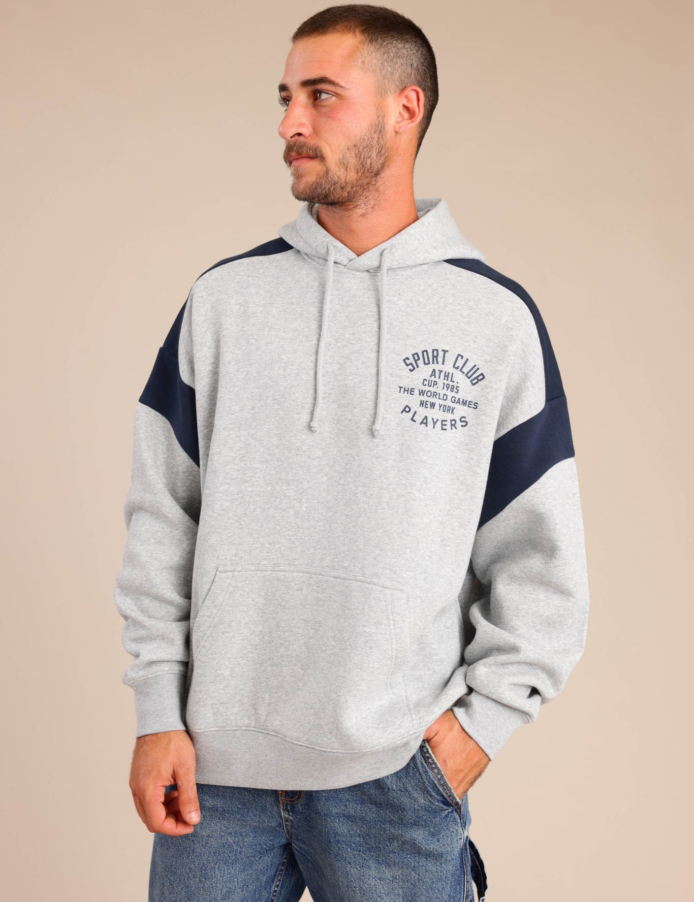 FOX גברים פוטרים פוטר קפוצ'ון עם הדפס פוטר קפוצ'ון עם הדפס