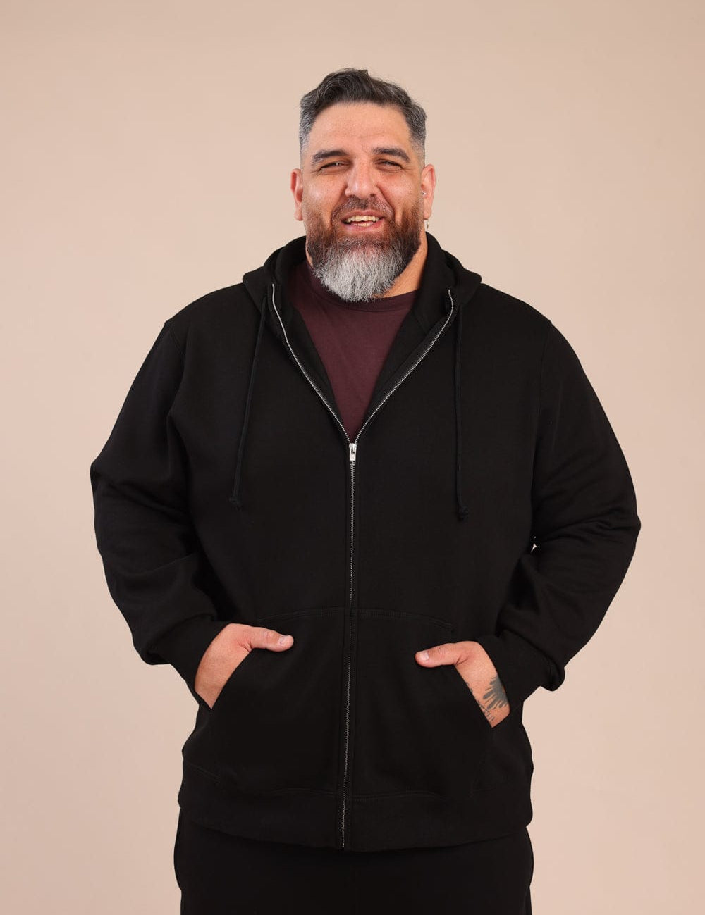 FOX פלאס גברים פוטרים פוטר קרדיגן קפוצ'ון | PLUS SIZE פוטר קרדיגן קפוצ'ון | PLUS SIZE