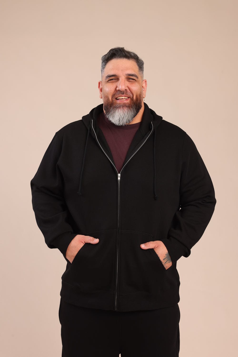 FOX פלאס גברים פוטרים פוטר קרדיגן קפוצ'ון | PLUS SIZE פוטר קרדיגן קפוצ'ון | PLUS SIZE