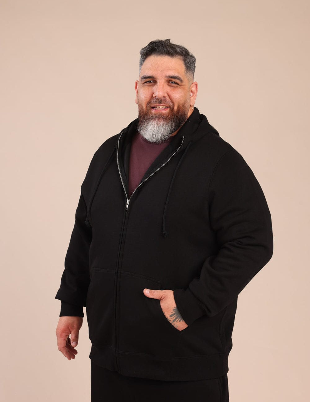 FOX פלאס גברים פוטרים פוטר קרדיגן קפוצ'ון | PLUS SIZE פוטר קרדיגן קפוצ'ון | PLUS SIZE