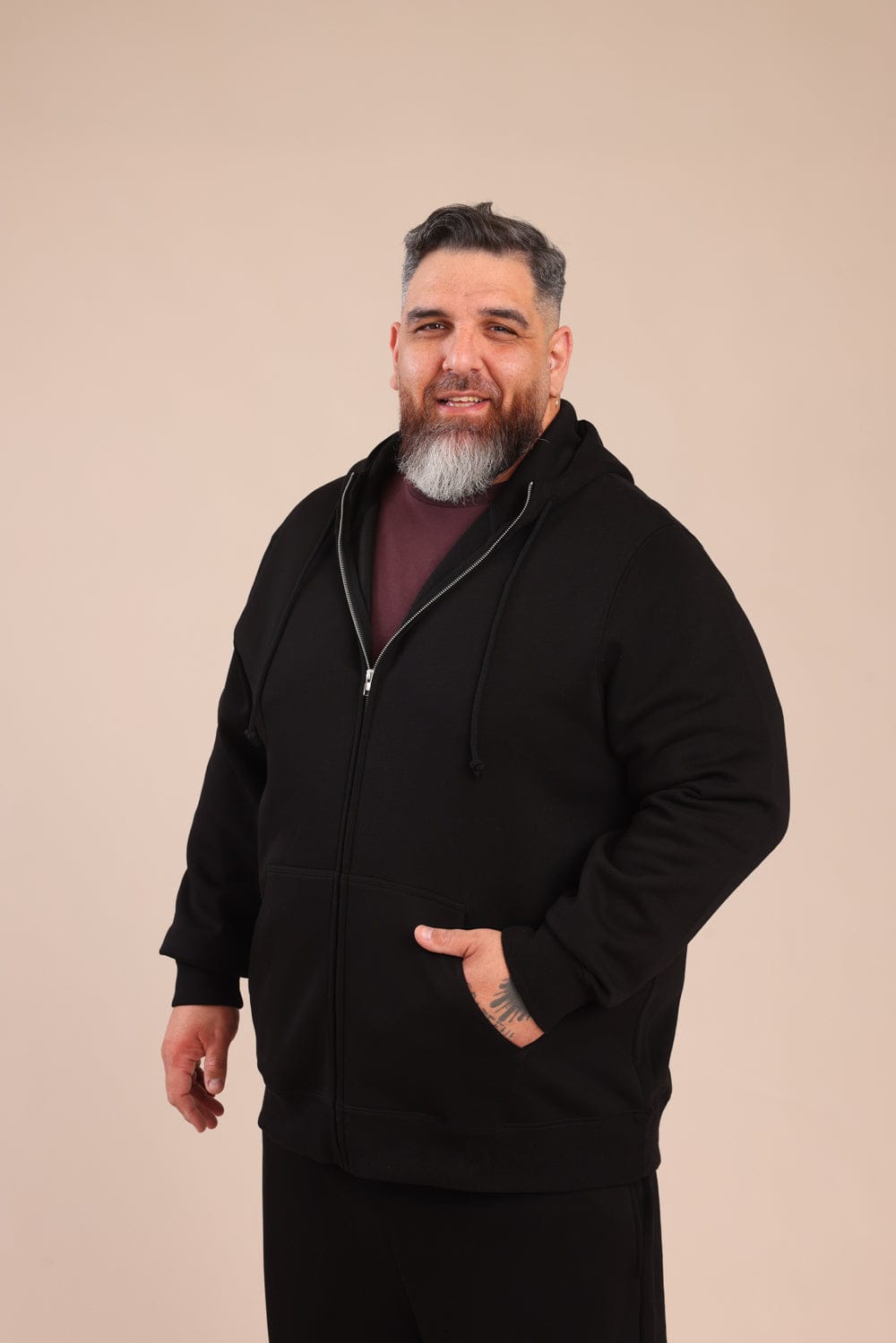 FOX פלאס גברים פוטרים פוטר קרדיגן קפוצ'ון | PLUS SIZE פוטר קרדיגן קפוצ'ון | PLUS SIZE