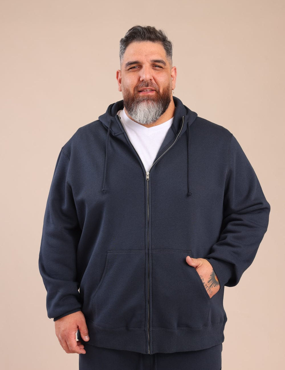 FOX פלאס גברים פוטרים פוטר קרדיגן קפוצ'ון | PLUS SIZE פוטר קרדיגן קפוצ'ון | PLUS SIZE