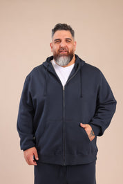 FOX פלאס גברים פוטרים פוטר קרדיגן קפוצ'ון | PLUS SIZE פוטר קרדיגן קפוצ'ון | PLUS SIZE