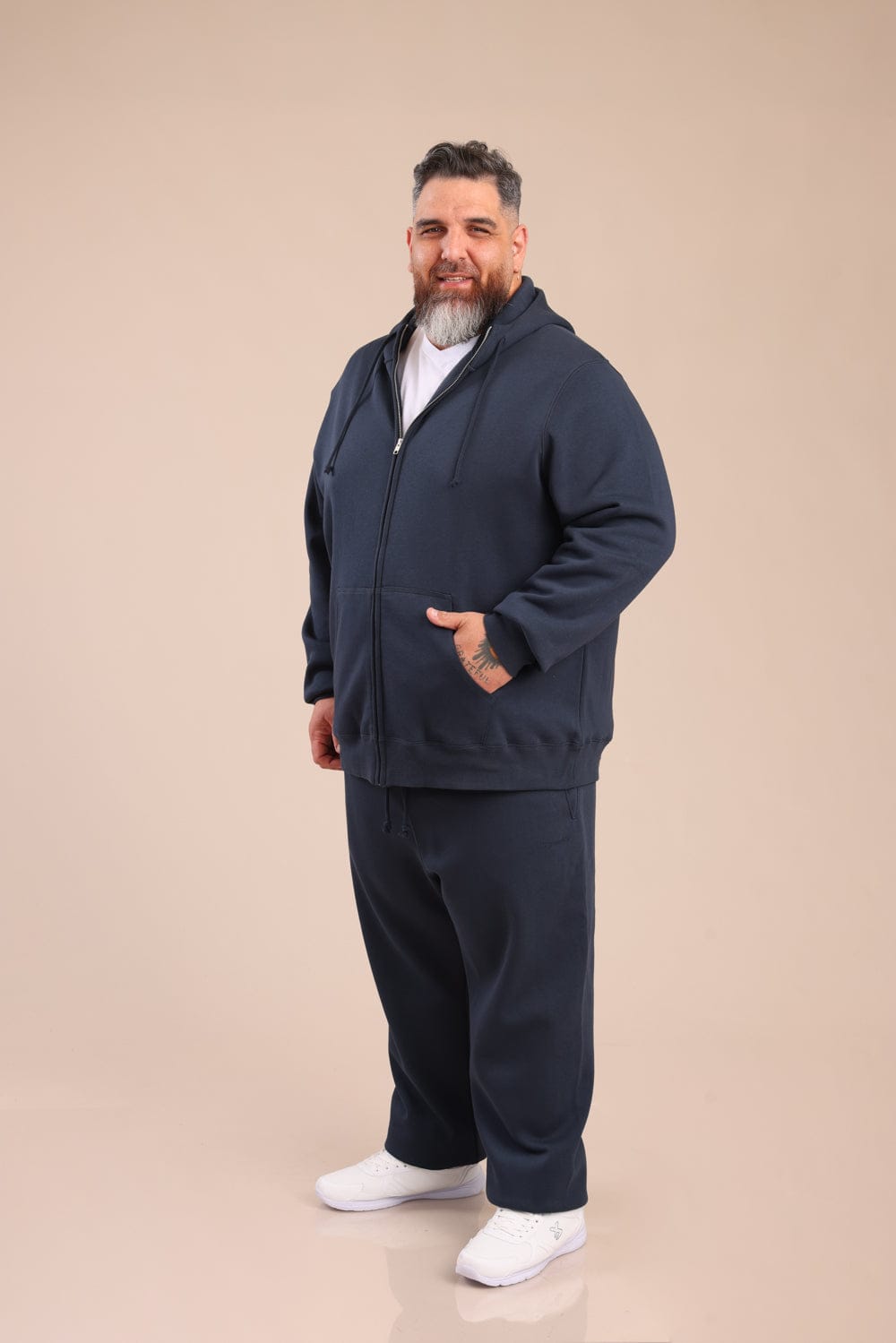 FOX פלאס גברים פוטרים פוטר קרדיגן קפוצ'ון | PLUS SIZE פוטר קרדיגן קפוצ'ון | PLUS SIZE