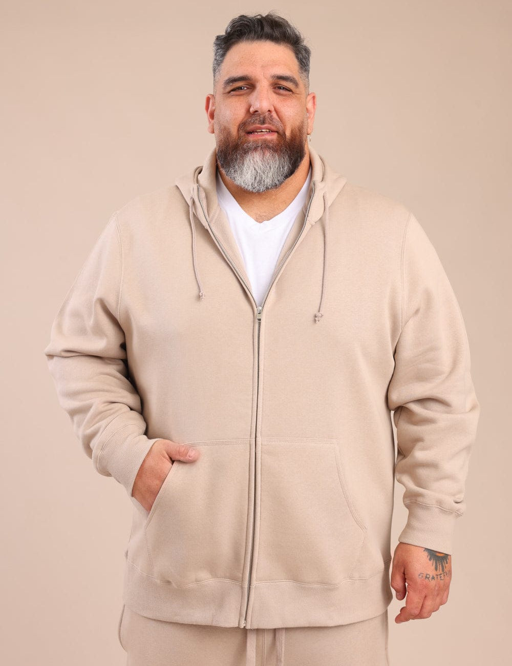 FOX פלאס גברים פוטרים פוטר קרדיגן קפוצ'ון | PLUS SIZE פוטר קרדיגן קפוצ'ון | PLUS SIZE