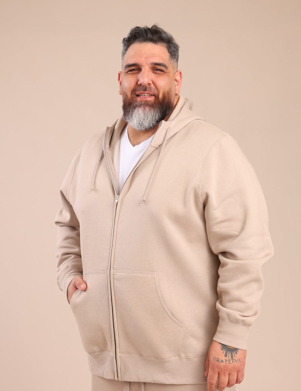 FOX פלאס גברים פוטרים פוטר קרדיגן קפוצ'ון | PLUS SIZE פוטר קרדיגן קפוצ'ון | PLUS SIZE