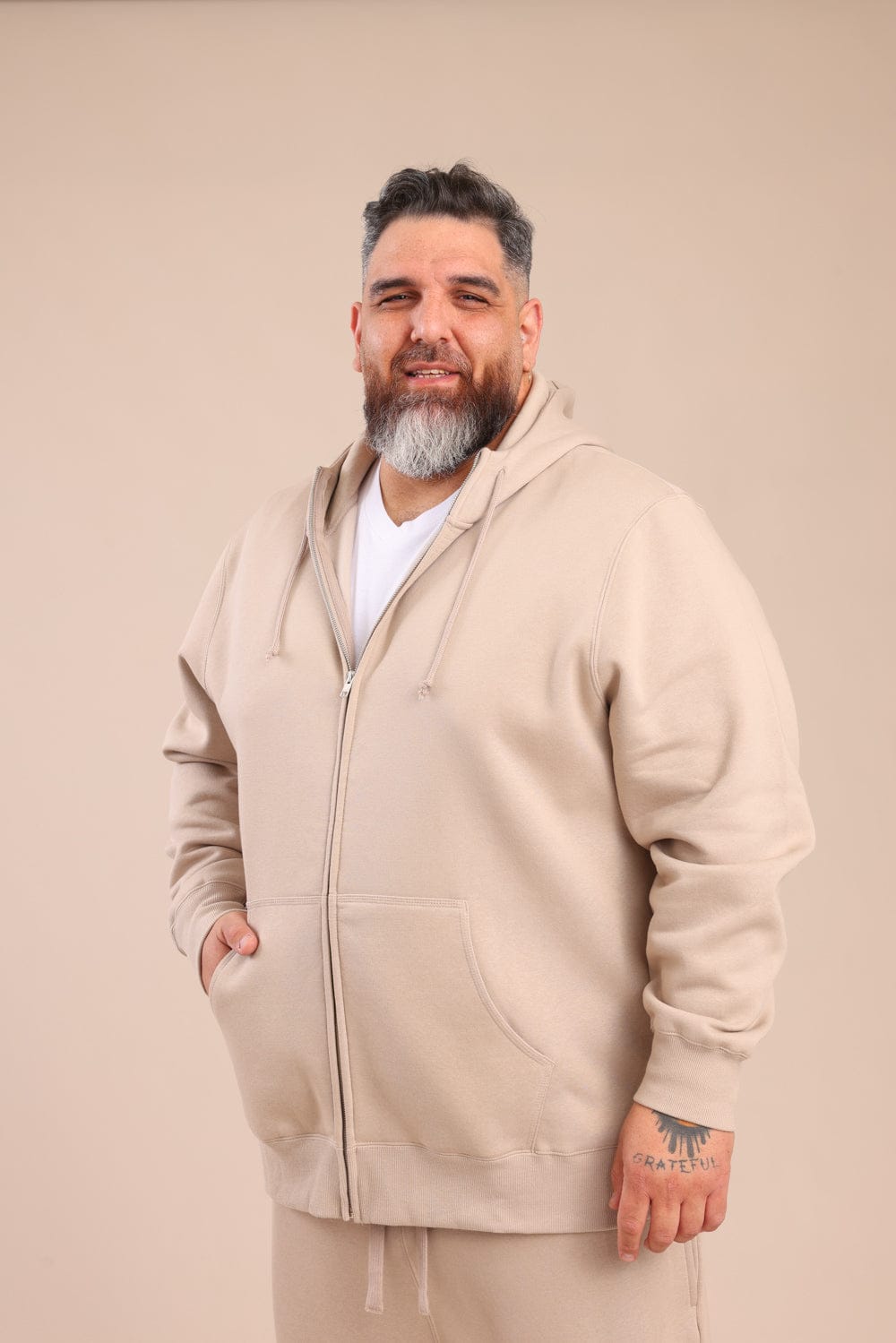 FOX פלאס גברים פוטרים פוטר קרדיגן קפוצ'ון | PLUS SIZE פוטר קרדיגן קפוצ'ון | PLUS SIZE