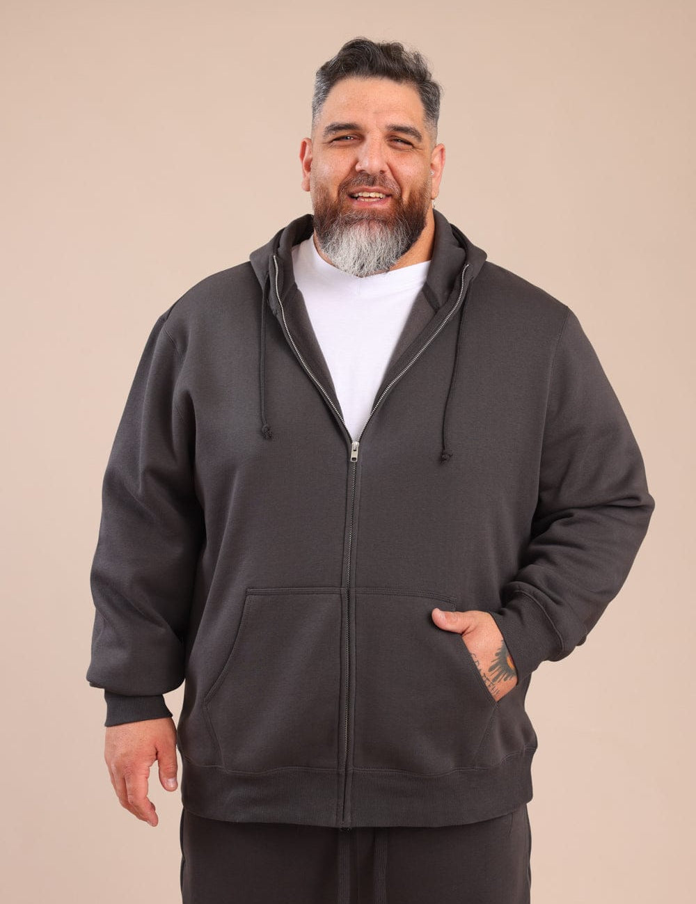 FOX פלאס גברים פוטרים פוטר קרדיגן קפוצ'ון | PLUS SIZE פוטר קרדיגן קפוצ'ון | PLUS SIZE