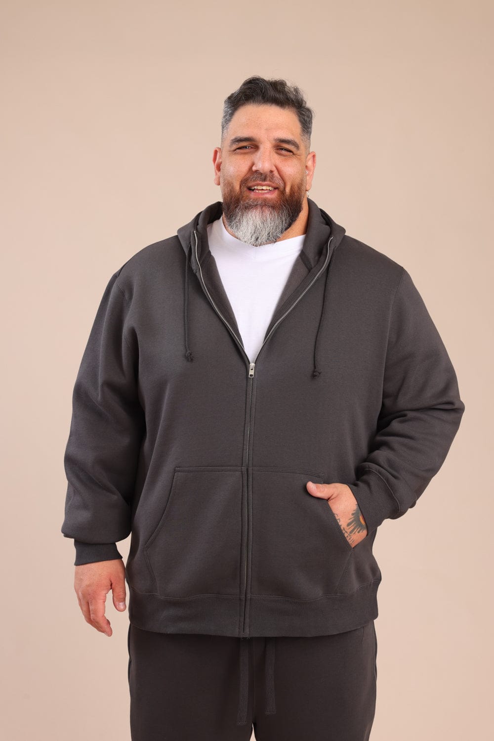 FOX פלאס גברים פוטרים פוטר קרדיגן קפוצ'ון | PLUS SIZE פוטר קרדיגן קפוצ'ון | PLUS SIZE