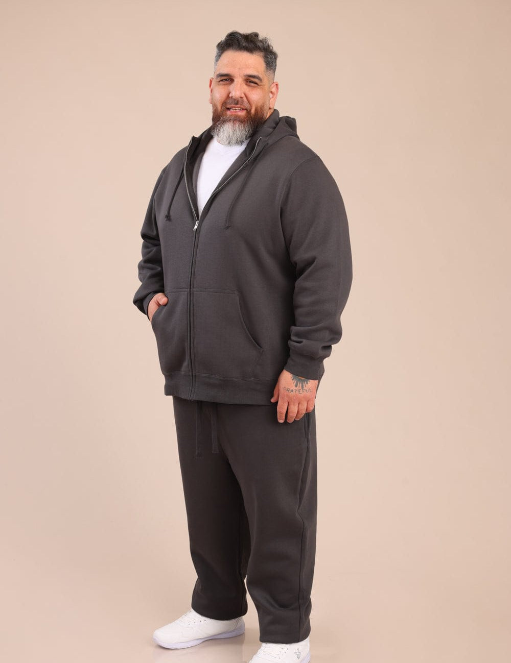 FOX פלאס גברים פוטרים פוטר קרדיגן קפוצ'ון | PLUS SIZE פוטר קרדיגן קפוצ'ון | PLUS SIZE