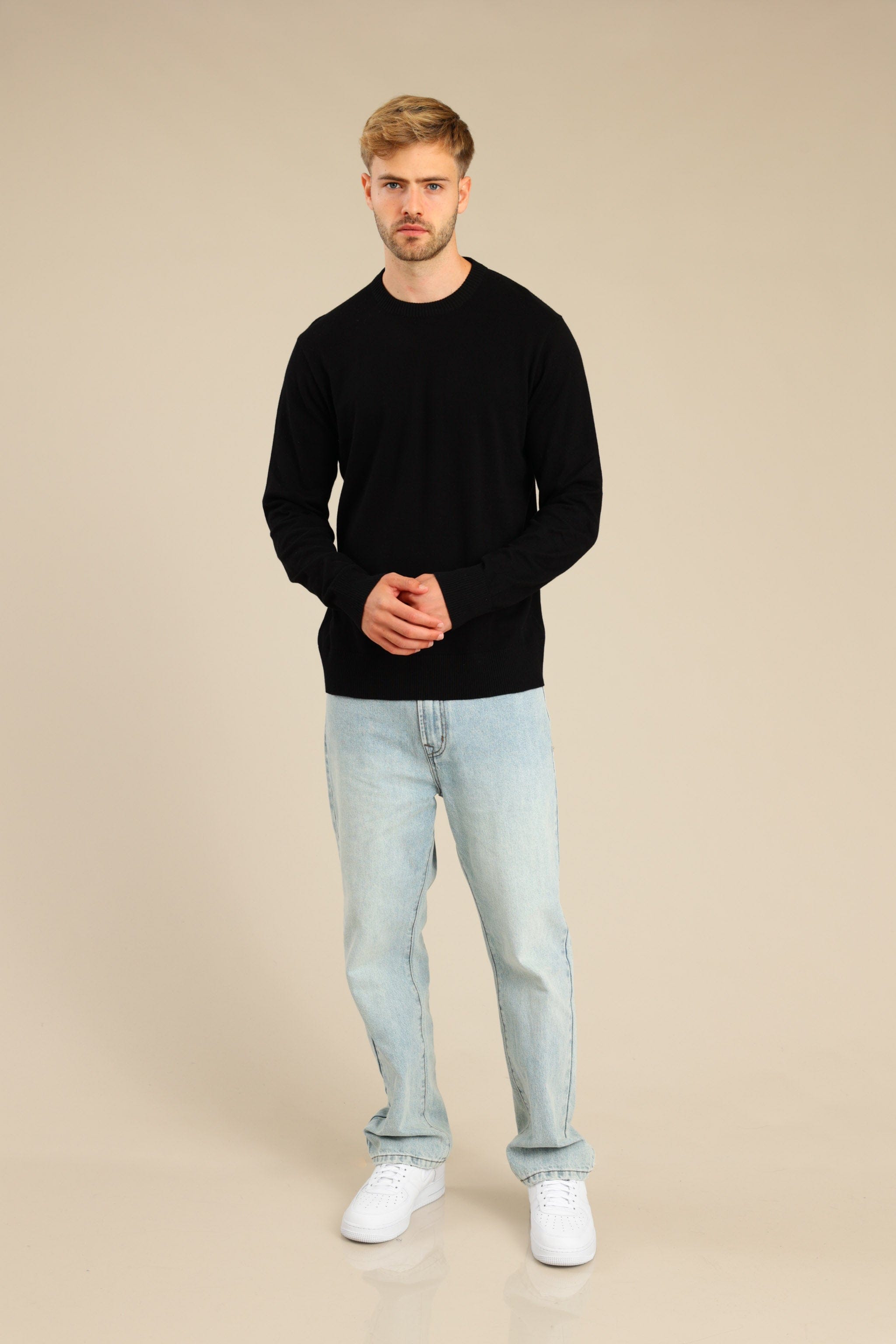 FOX גברים סריגים סריג גברים צווארון עגול סריג גברים צווארון עגול