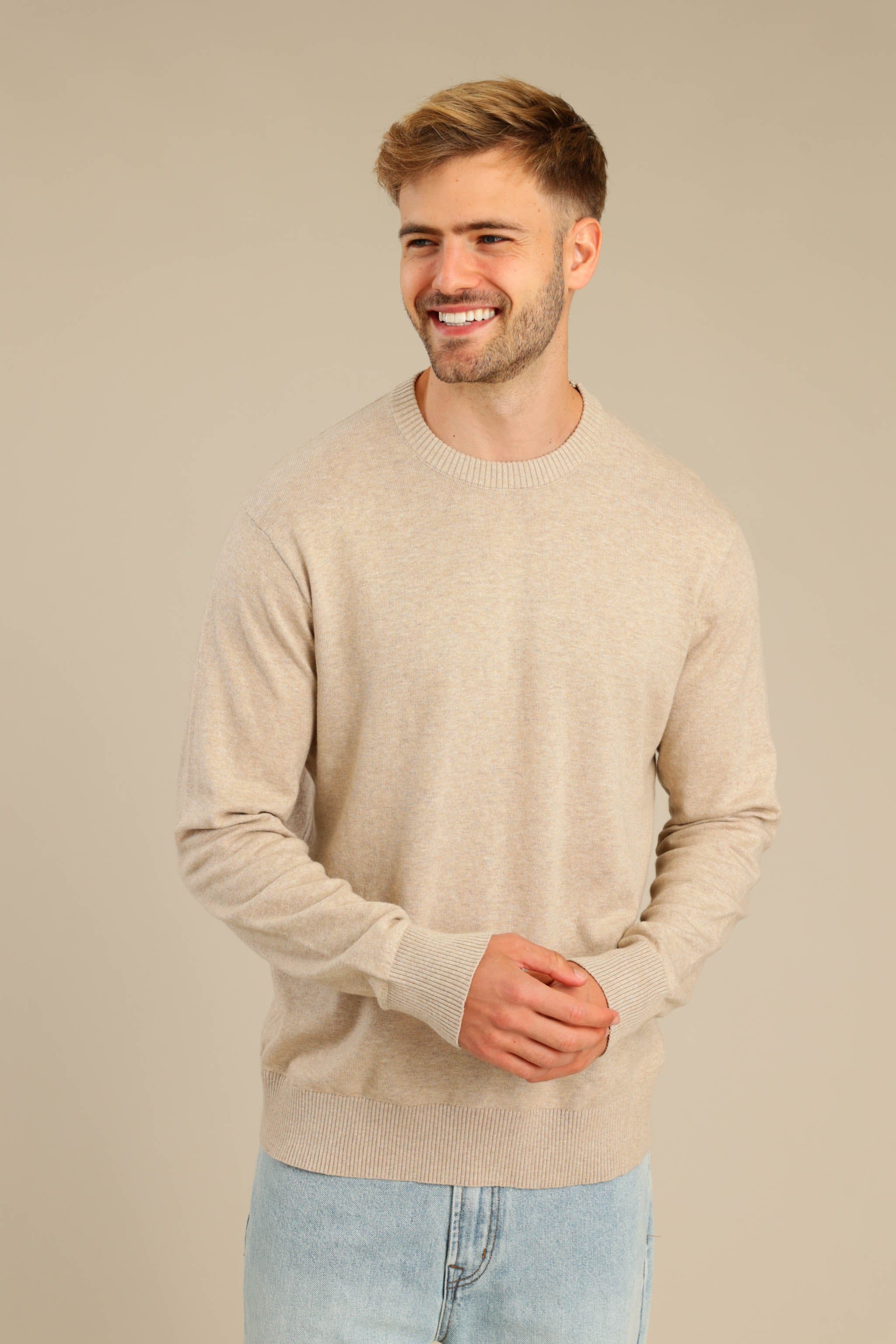 FOX גברים סריגים סריג גברים צווארון עגול סריג גברים צווארון עגול