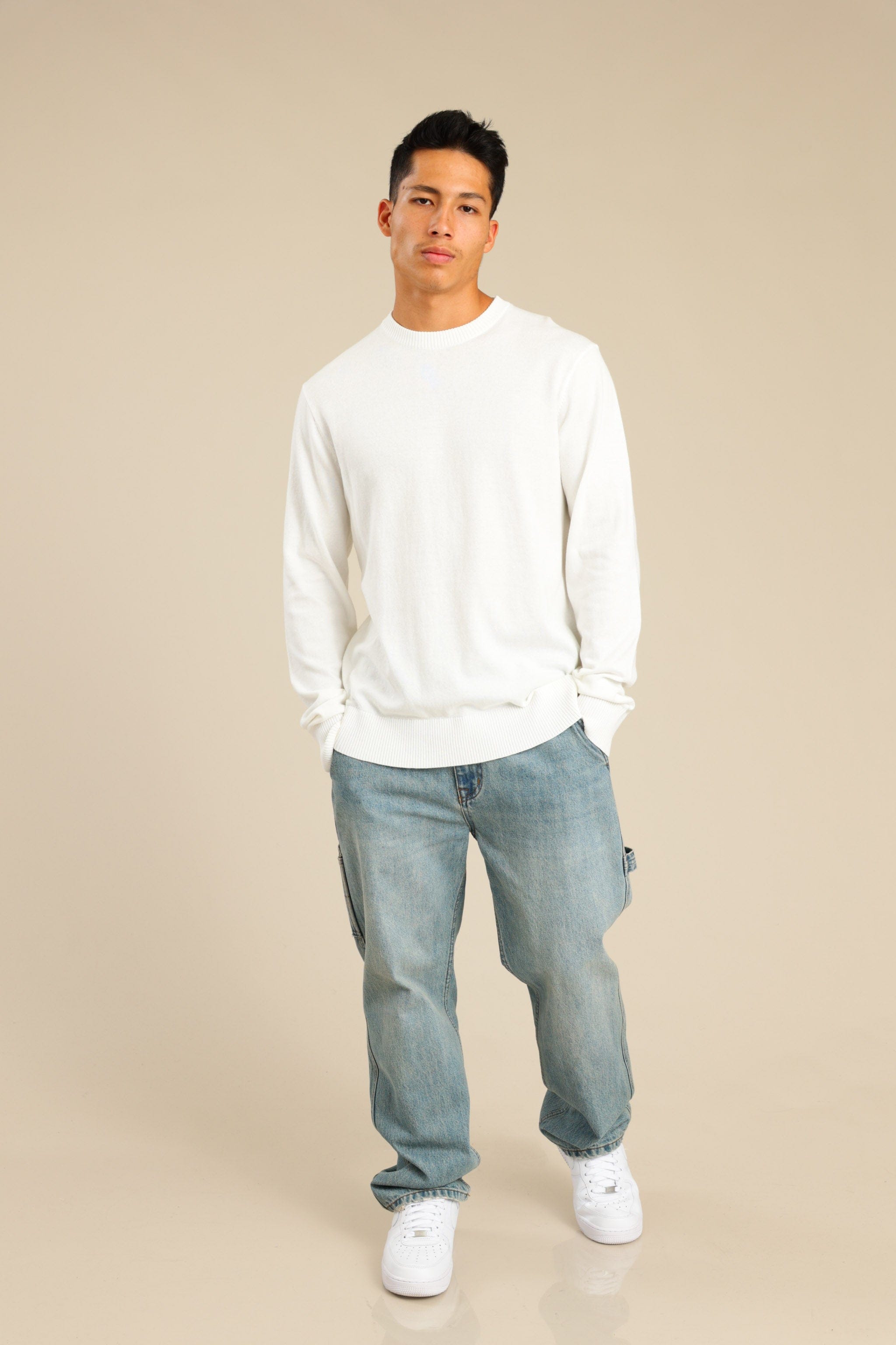 FOX גברים סריגים סריג גברים צווארון עגול סריג גברים צווארון עגול