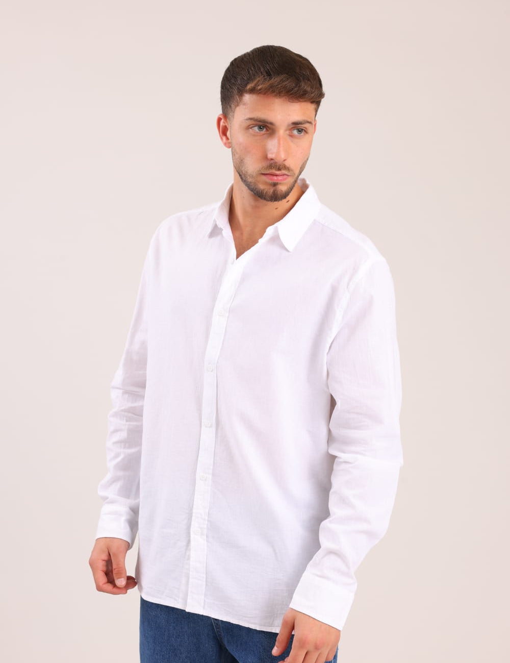 FOX גברים חולצה חולצה מכופתרת ארוכה חולצה מכופתרת ארוכה