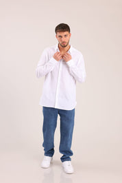 FOX גברים חולצה חולצה מכופתרת ארוכה חולצה מכופתרת ארוכה