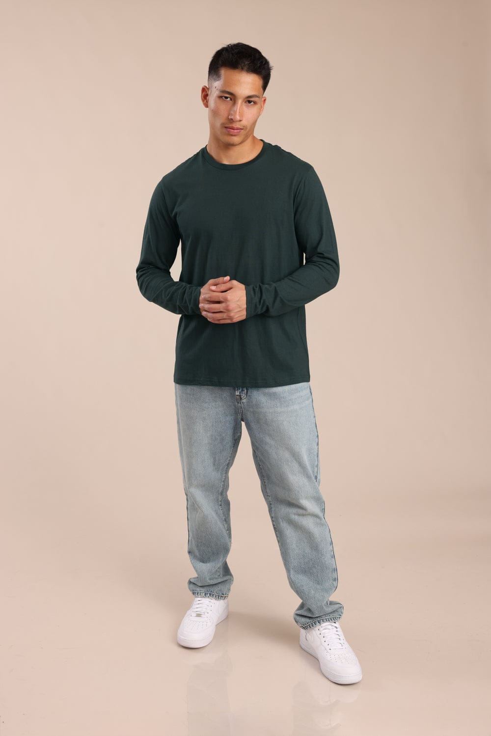 FOX גברים חולצה חולצת בייסיק צווארון עגול חולצת בייסיק צווארון עגול