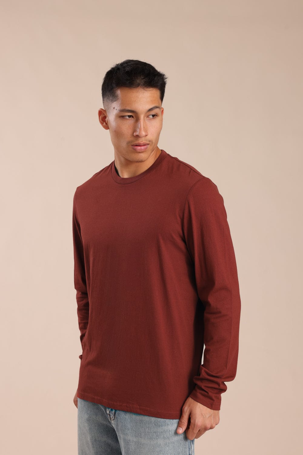 FOX גברים חולצה חולצת בייסיק צווארון עגול חולצת בייסיק צווארון עגול