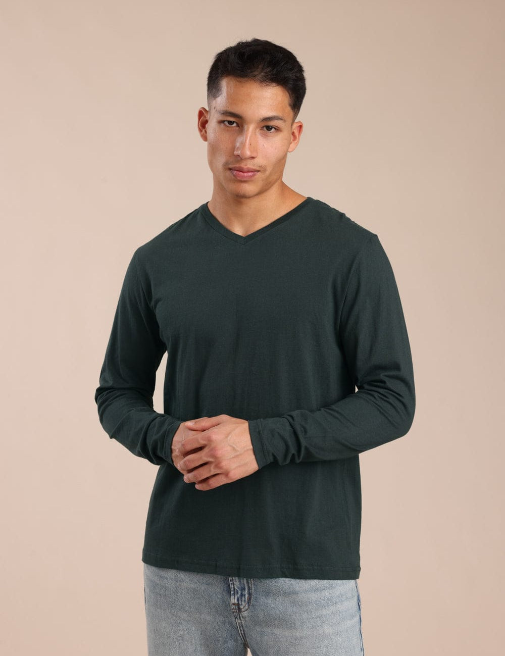 FOX גברים חולצה חולצת בייסיק צווארון V חולצת בייסיק צווארון V