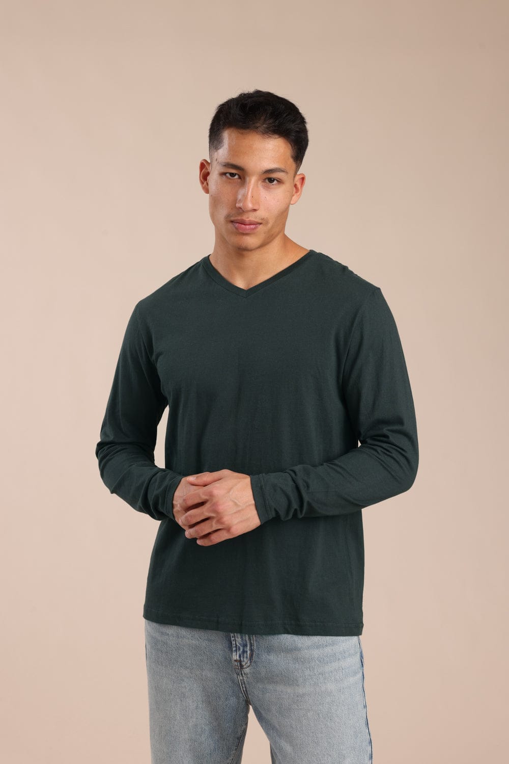 FOX גברים חולצה חולצת בייסיק צווארון V חולצת בייסיק צווארון V