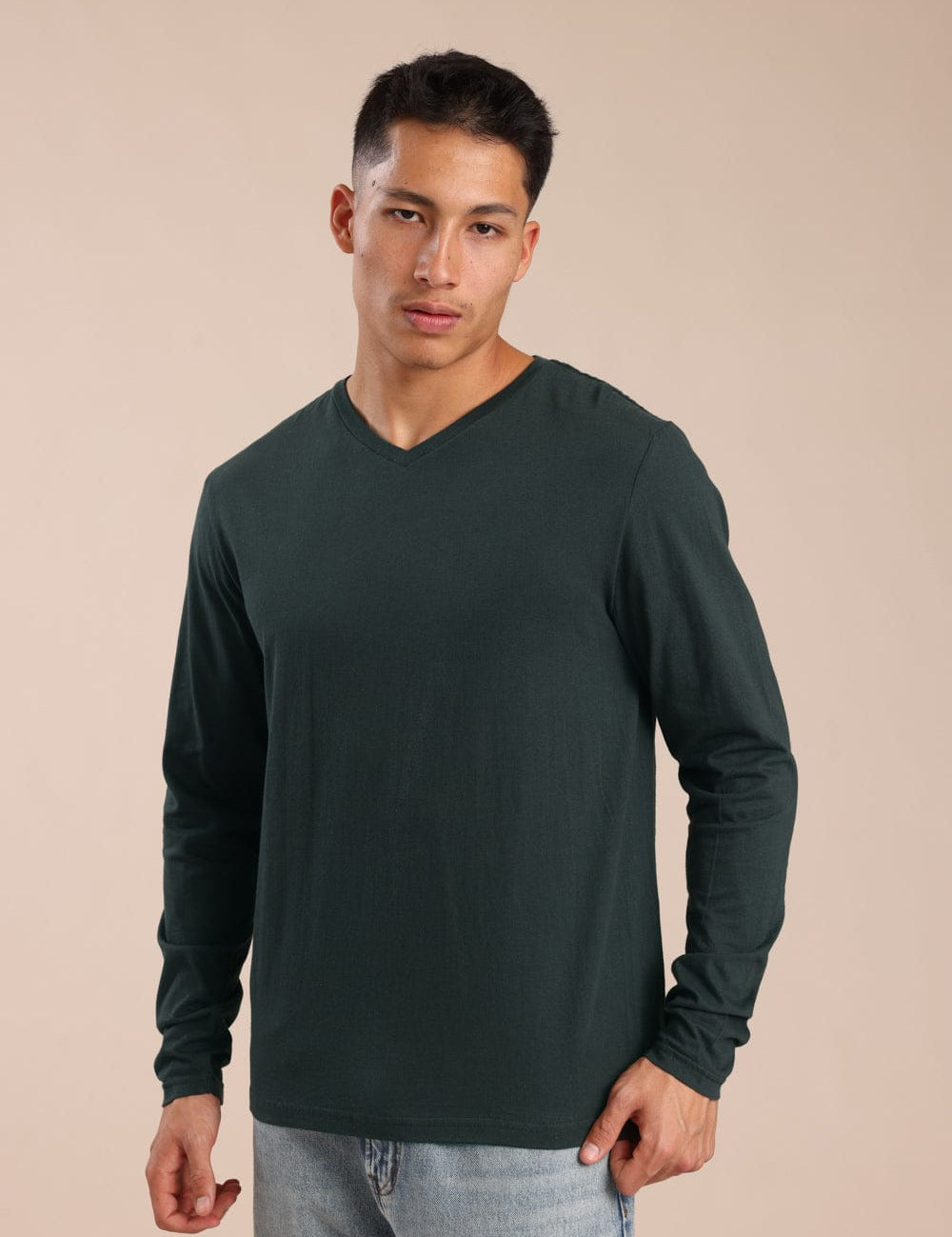 FOX גברים חולצה חולצת בייסיק צווארון V חולצת בייסיק צווארון V