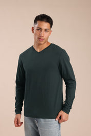 FOX גברים חולצה חולצת בייסיק צווארון V חולצת בייסיק צווארון V