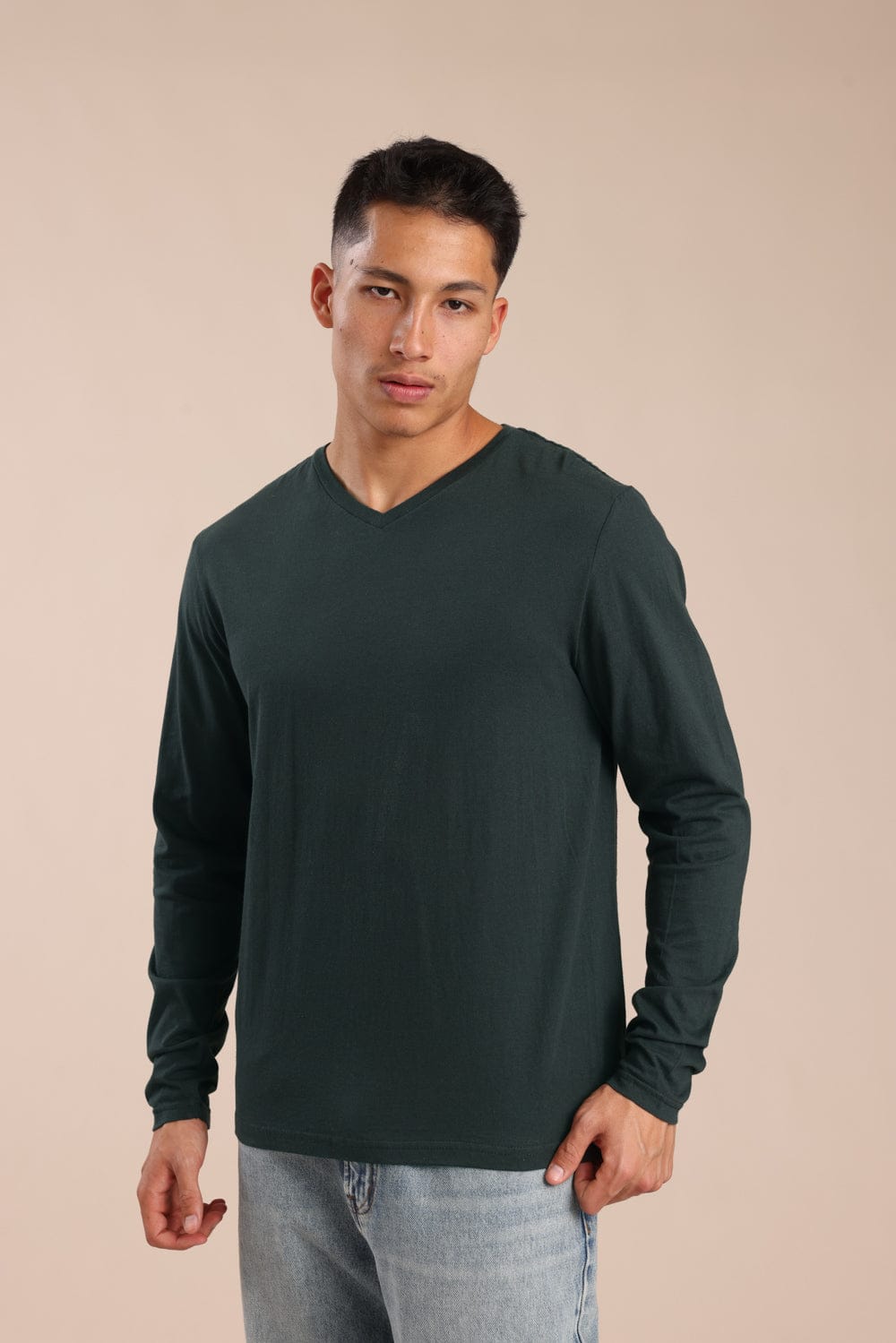 FOX גברים חולצה חולצת בייסיק צווארון V חולצת בייסיק צווארון V