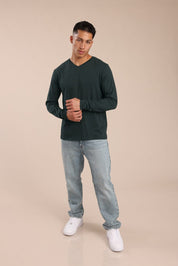 FOX גברים חולצה חולצת בייסיק צווארון V חולצת בייסיק צווארון V