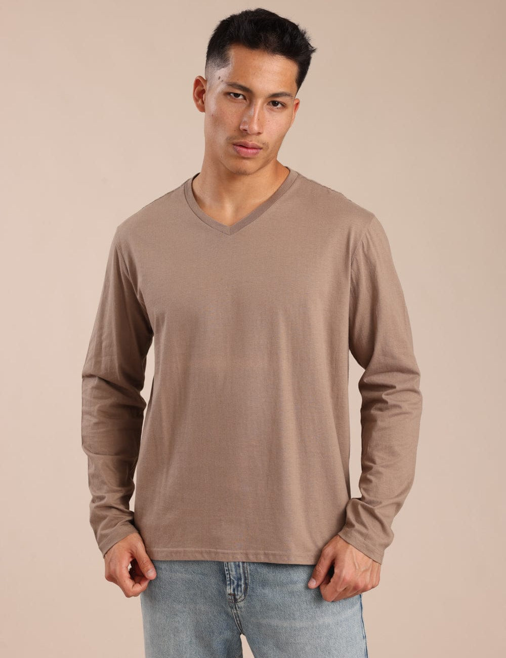 FOX גברים חולצה חולצת בייסיק צווארון V חולצת בייסיק צווארון V